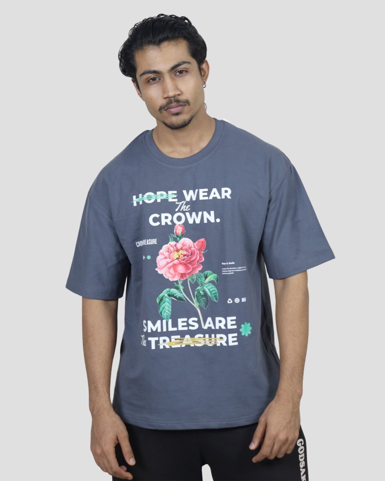 tale Men Ashen Grey - HOPE & TREASURE OVERSIZED FIT T-SHIRT