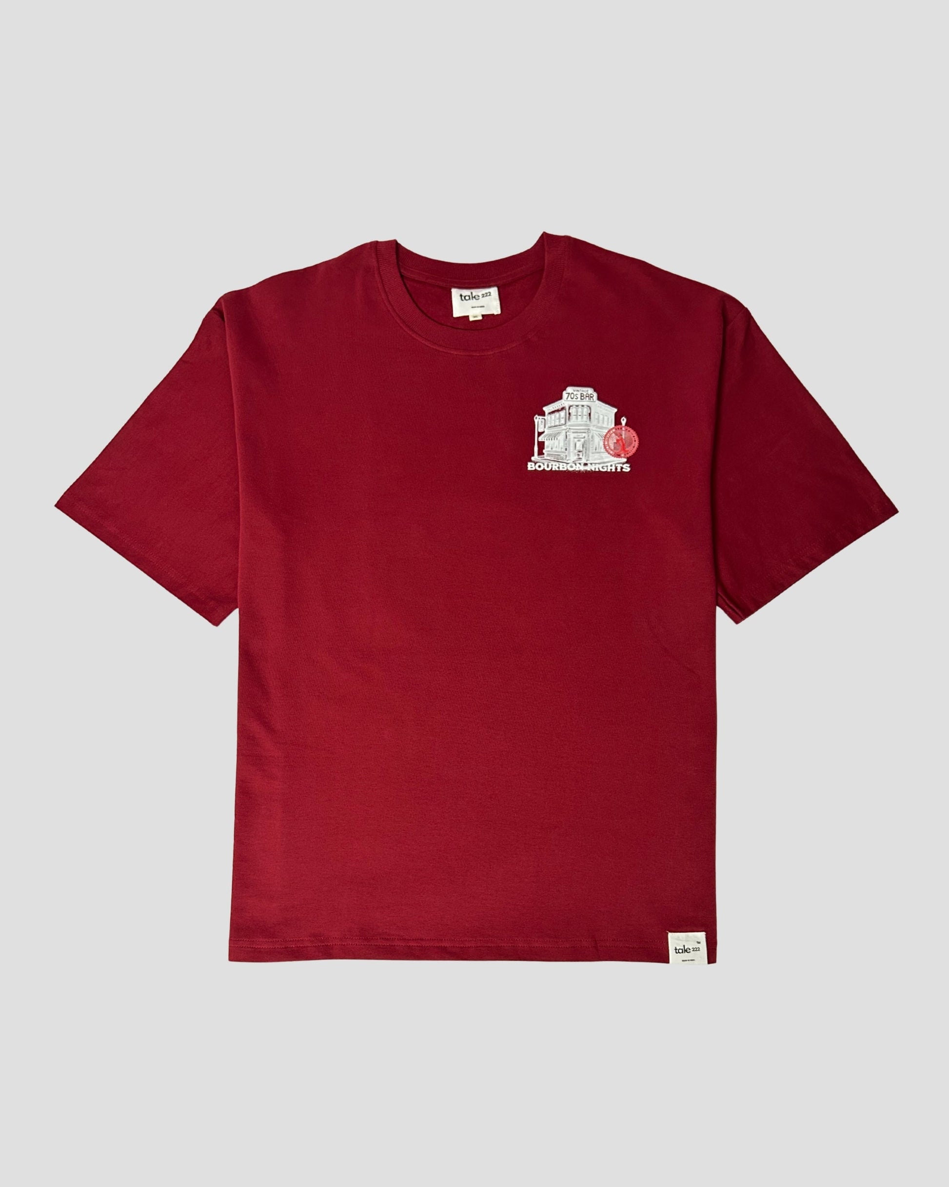 tale Men Burgundy - BOURBON NIGHTS OVERSIZED FIT T - SHIRT - tale 222