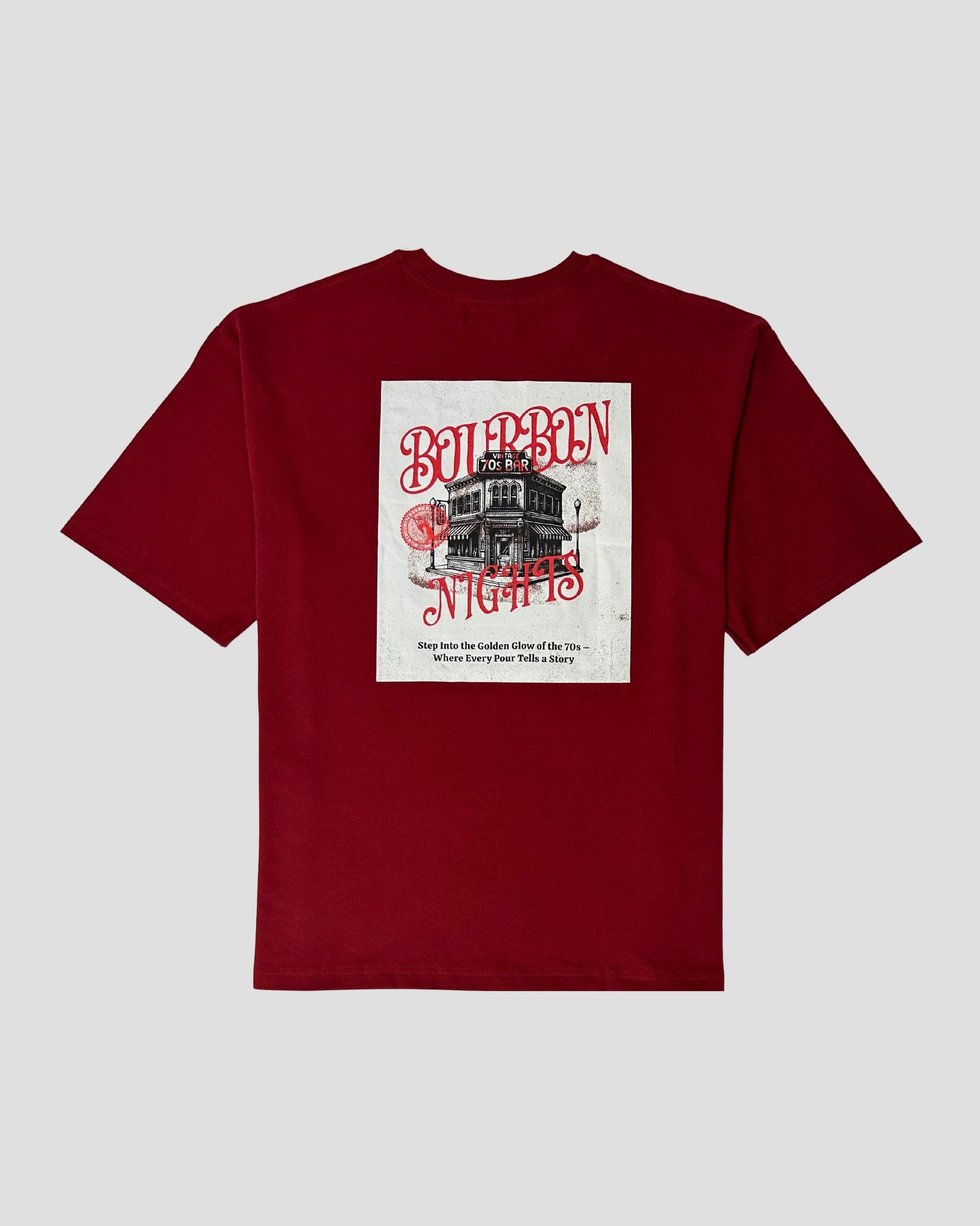 tale Men Burgundy - BOURBON NIGHTS OVERSIZED FIT T - SHIRT - tale 222