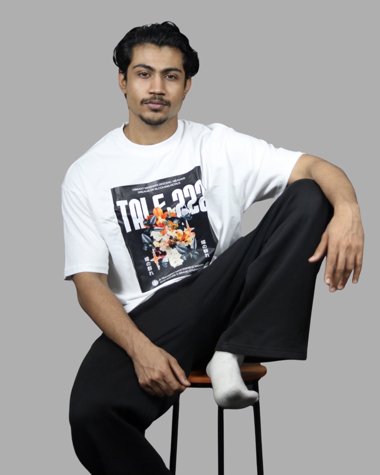 tale Men White - FLORAISON 222 222 RELAXED FIT T - SHIRT - tale 222