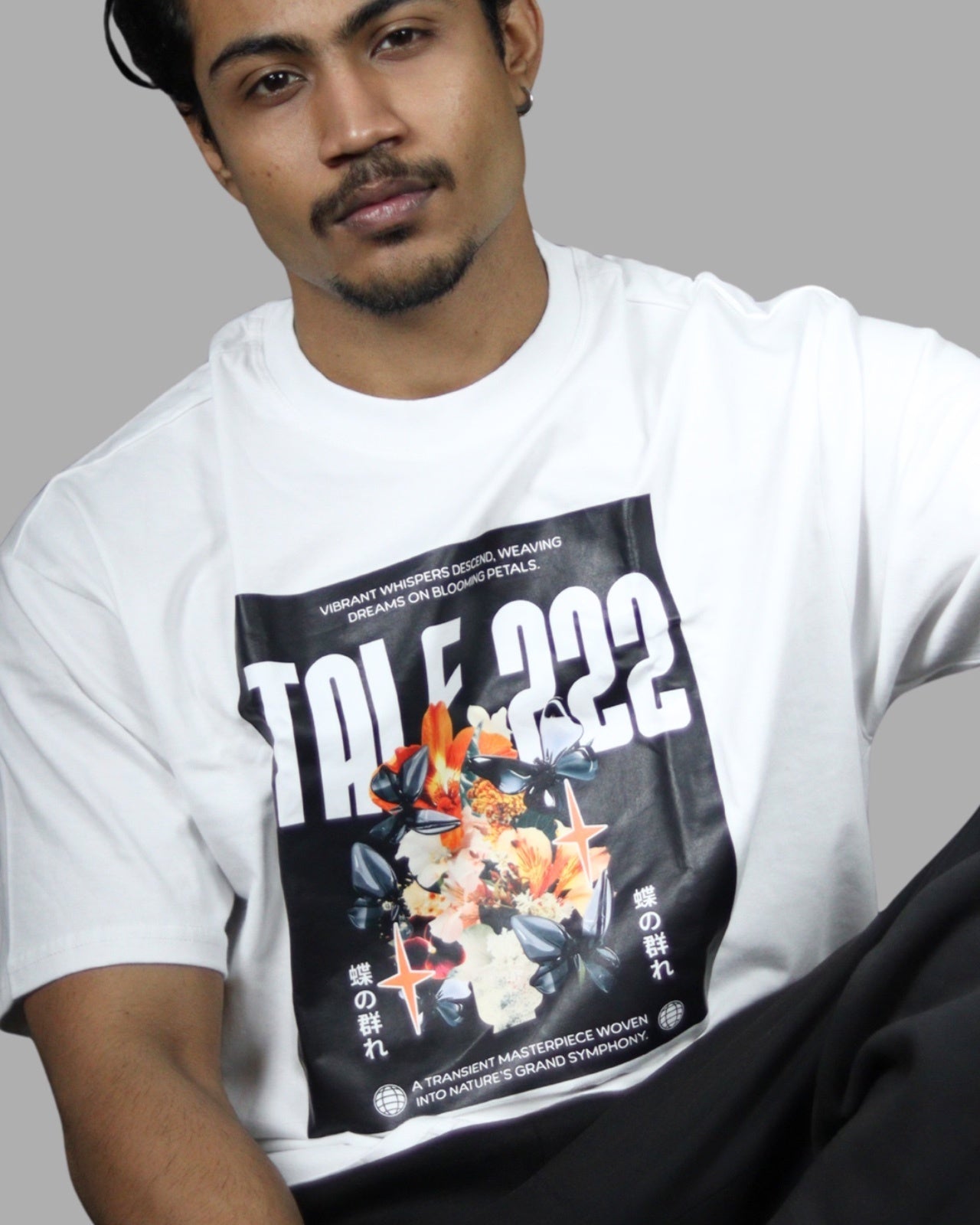 tale Men White - FLORAISON 222 222 RELAXED FIT T - SHIRT - tale 222