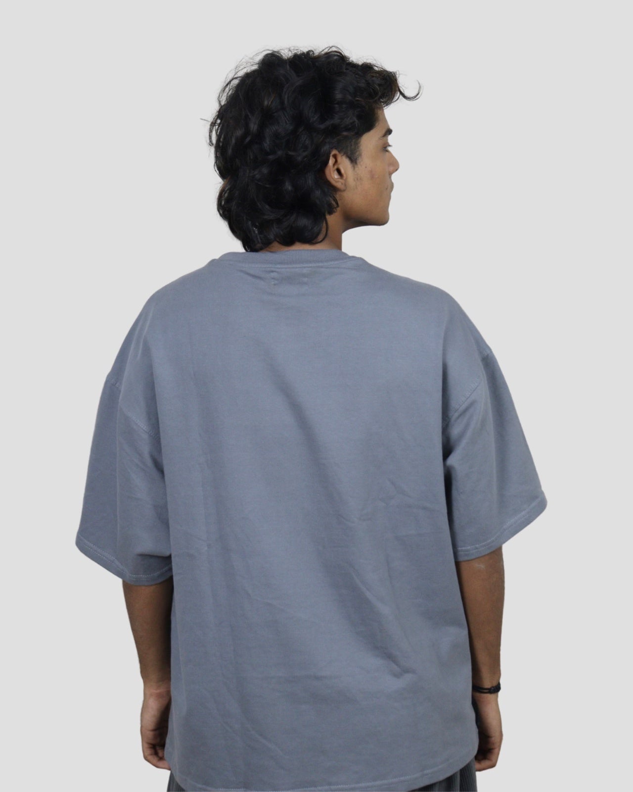 tale222 Men Smoke Grey - THE OPULENT REVERIE OVERSIZED FIT T - SHIRT - tale 222